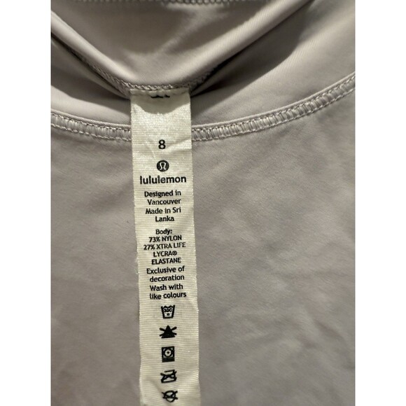 Lululemon 8 Sheer Will Cropped Tank Top *Pulse Top Stargaze Light Lilac W1BWSS - Picture 3 of 5